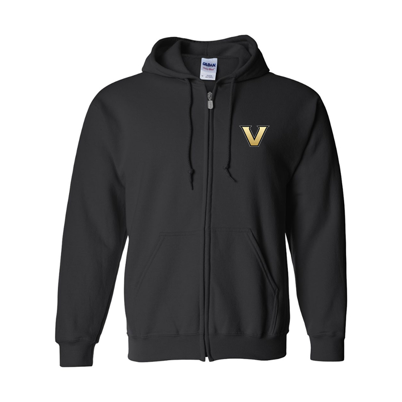 Men's Vanderbilt Commodores Gildan  Heavy Blend Full Zip Hooded Sweatshirt